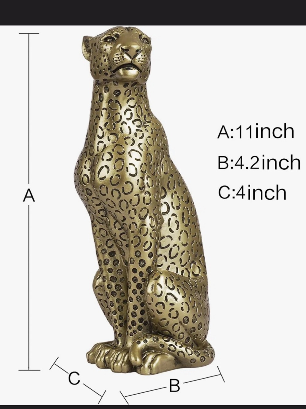 Mercer41 Gold Cheetah Figurine Accent Statue